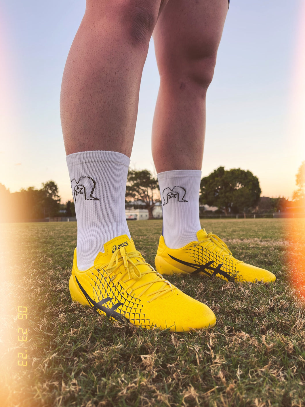 White TSI Crew Grip Socks